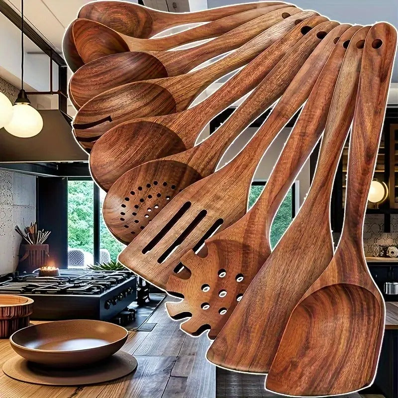 Teak Wood Cookware Set (10pcs)