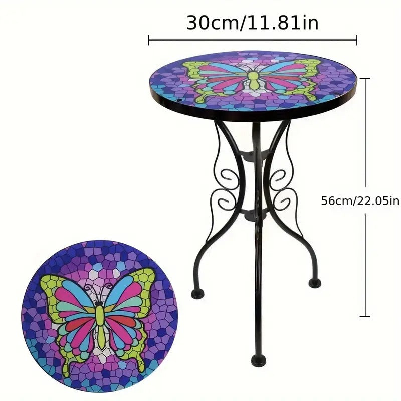 Handcrafted Mosaic Mini Glass Side Table