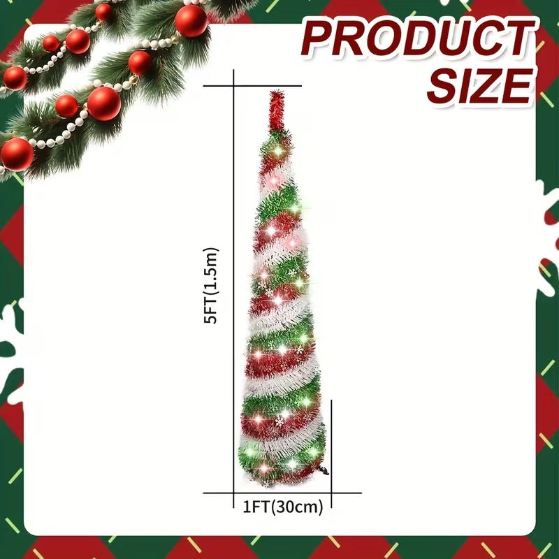 Red Snowflake Pop-Up Christmas Tree