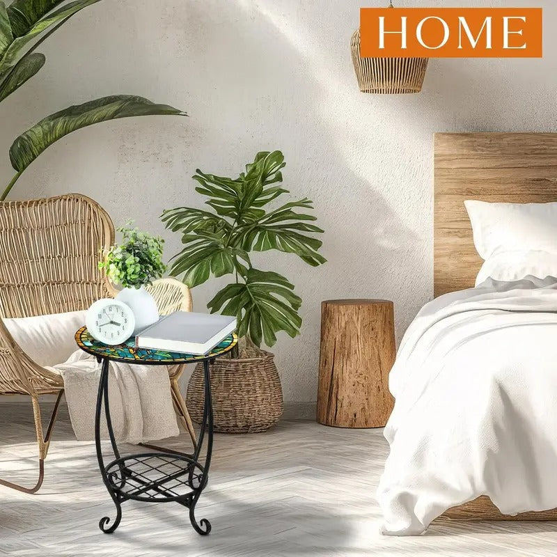 Metal Side Table Mosaic