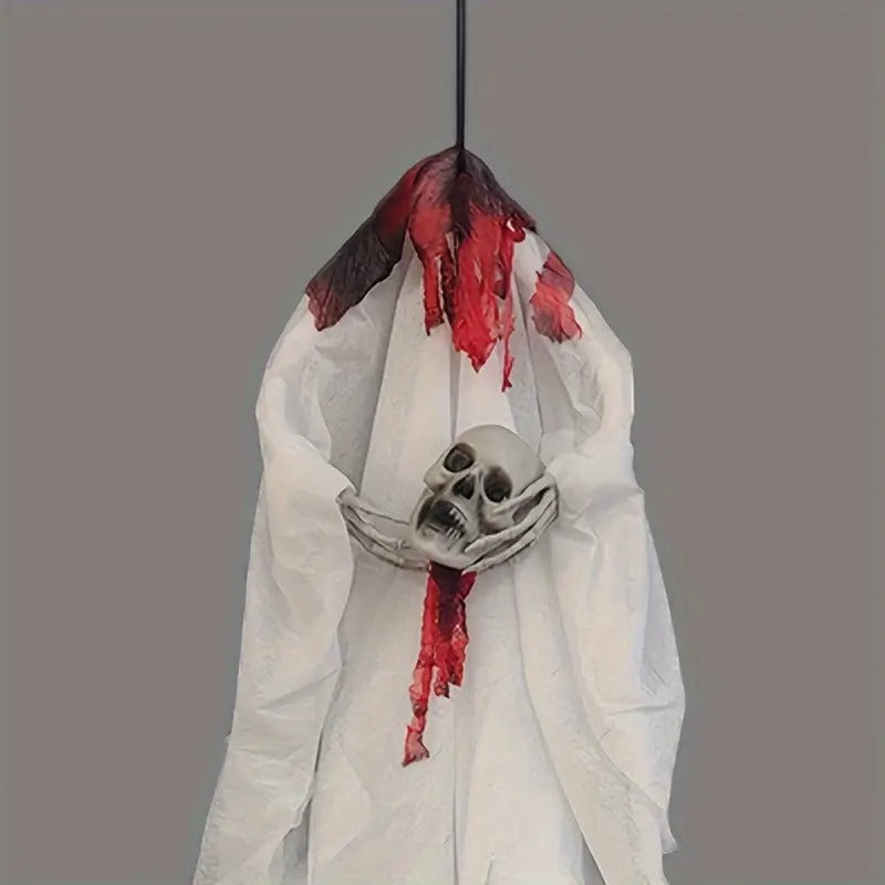 Horror Hanging Ghost Pendant Head in Hands