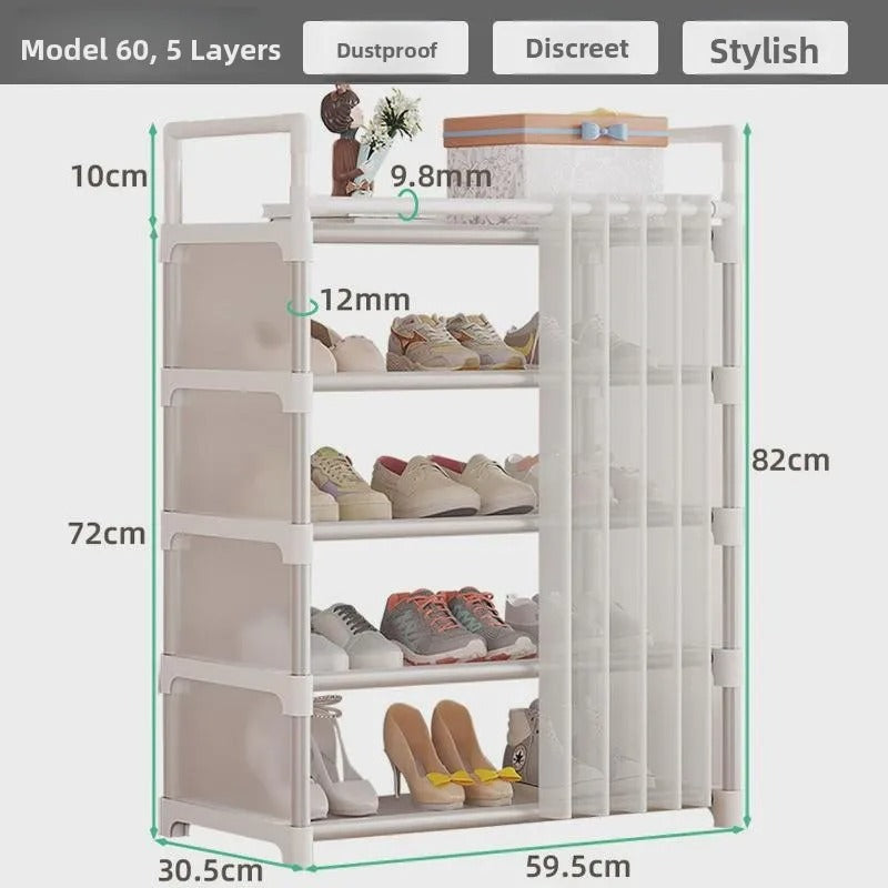Metal Dustproof Shoe Rack Storage Organizer (5-Layer)