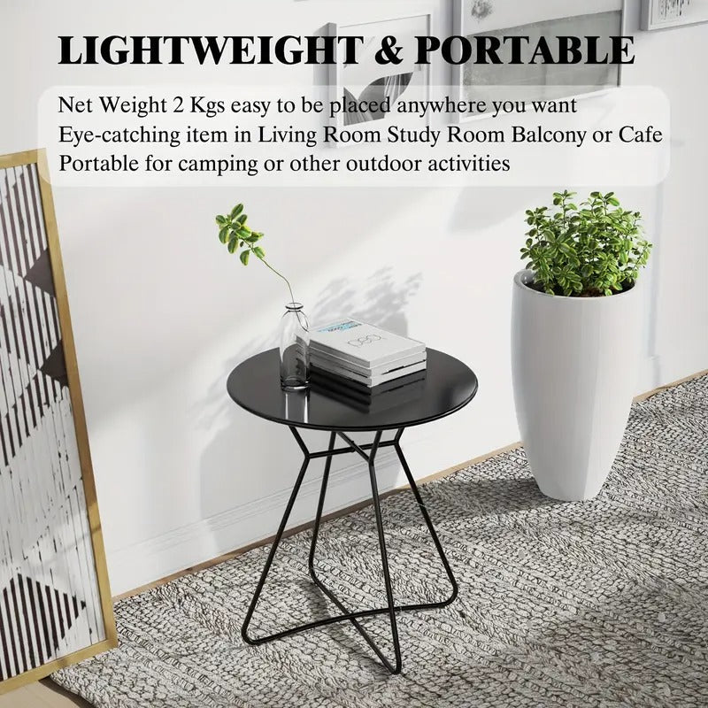 Iron Round Side Table Indoor Outdoor Use