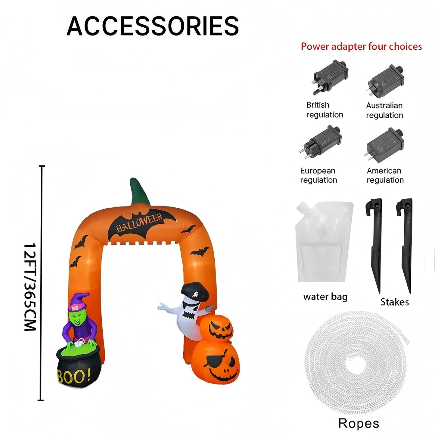 Halloween Inflatable Pumpkin Arch with LED Lights