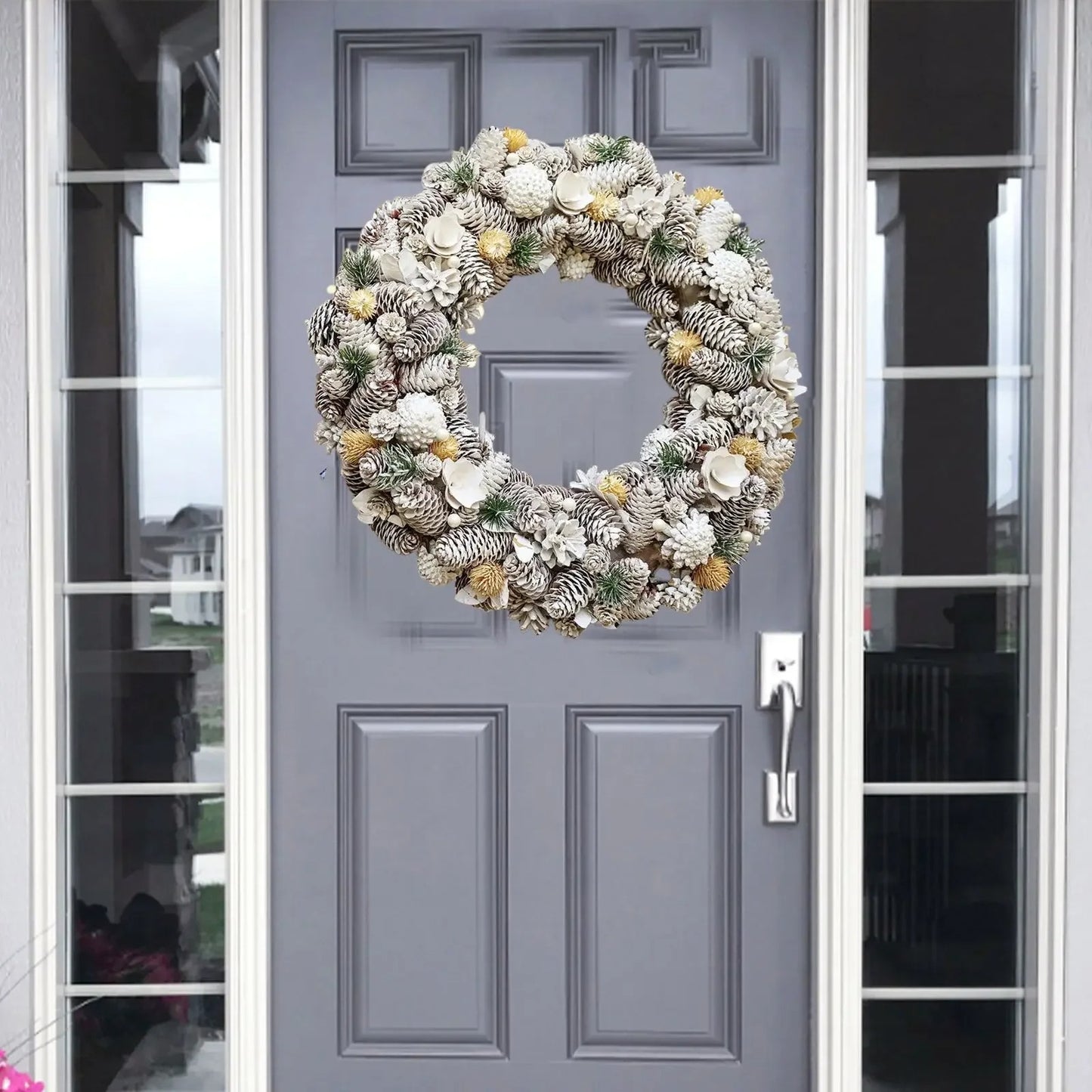 Snowman Fruit Nut Christmas Wreath