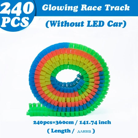 Magical Tracks Luminous Racing Track Car With Colored Lights DIY Plastic Glowing In The Dark Creative Toys For Kids