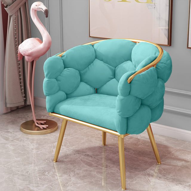 fluffy Single sofa creative design velvet armchair(Lake Blue)