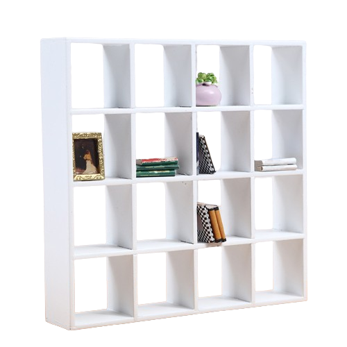 Handmade Mini Birch Wooden Storage Rack 16-Grid Display Shelf Bookcase Stand