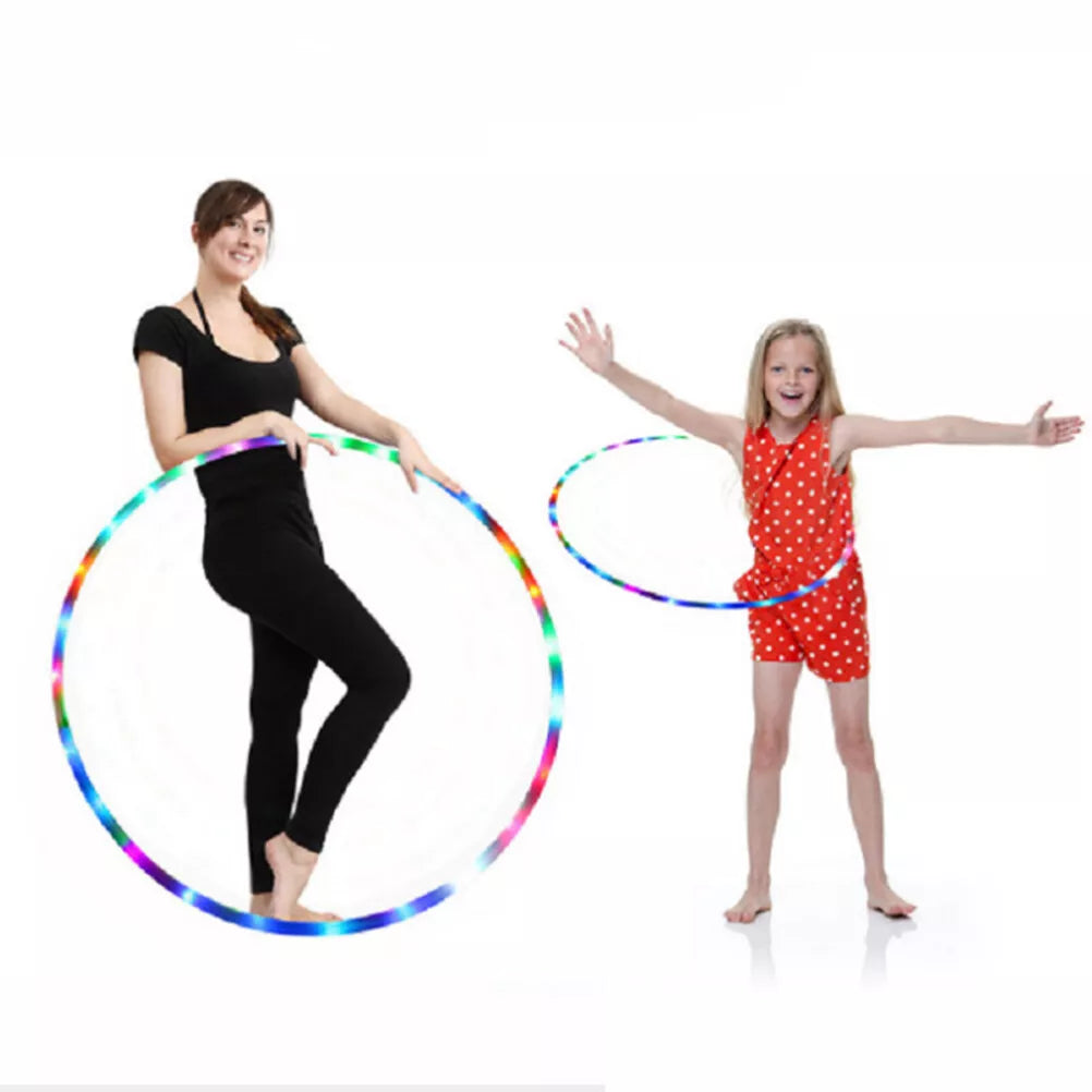 LED Light-Up Fitness Hoop, Color Changing & Detachable - 24 LEDs, 90cm