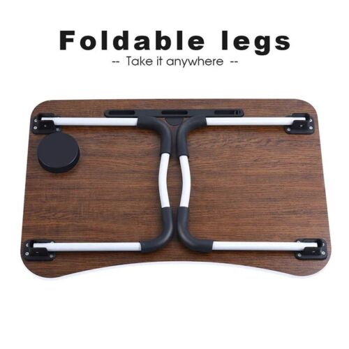 Portable Folding Laptop Bed Tray Table Lap Desk Notebook Breakfast Cup Slot