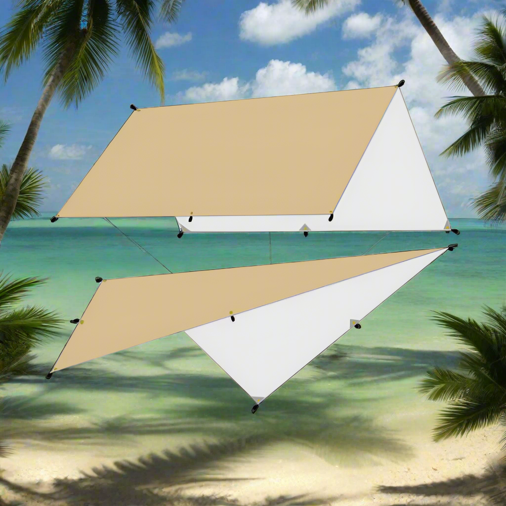 Waterproof Tarp Tent Awning Shade Outdoor (Beige)