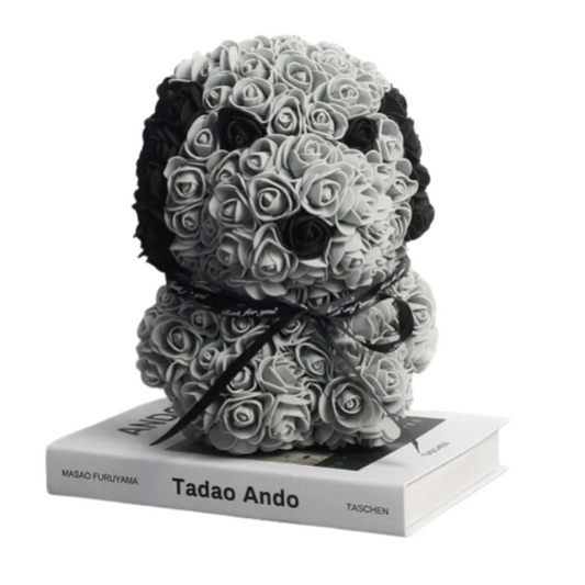 Teddy Rose Dog Artificial Flower Decoration (Grey)
