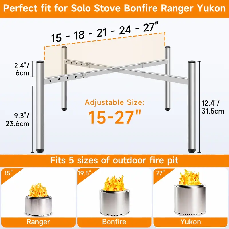 Fire Pit Stand Stainless Steel for Outdoor Use