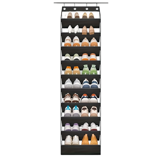 10-Tier Over-the-Door Foldable Shoe Organizer