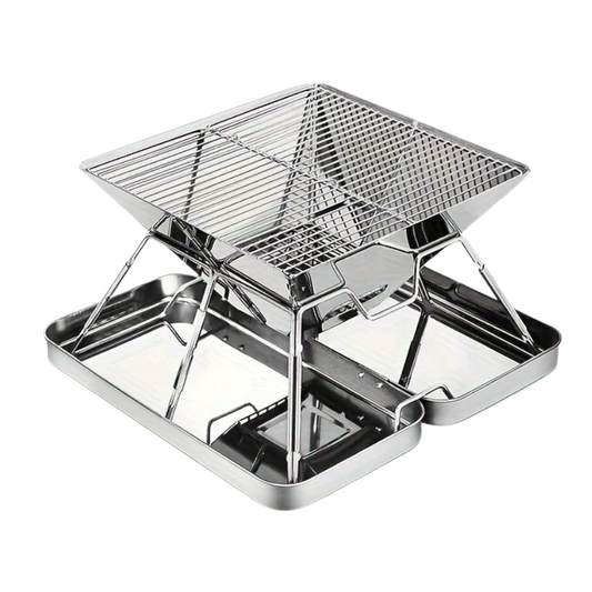 Stainless Steel Folding BBQ Grill Outdoor Cooking