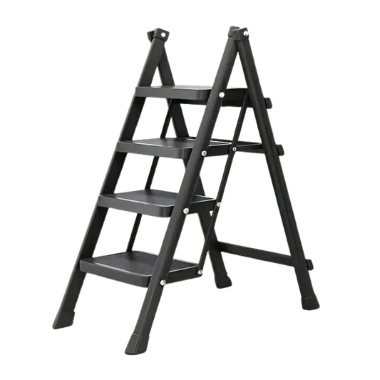 Metal Step Ladder with 4-Step Storage Rack