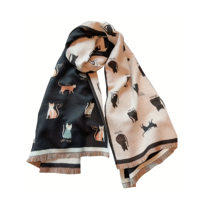 Cozy Double-Sided Cat Scarf for Winter Style