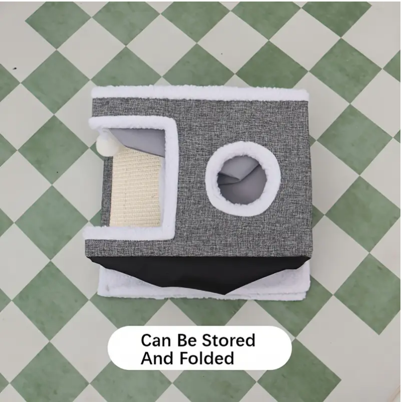 Double-Layer Cat Bed Cave Sofa