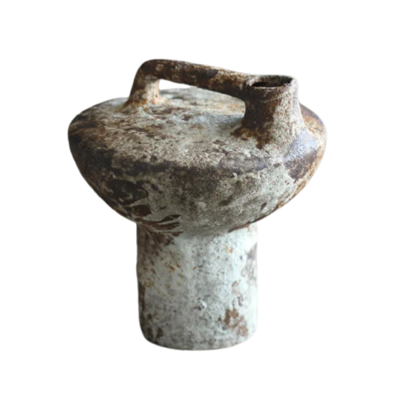 Vintage Handmade Wabi-Sabi Ceramic Flower Vase