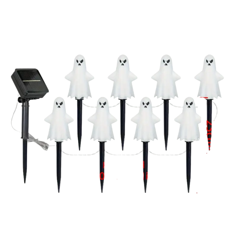Solar Halloween Ghost Lights 8 LED Outdoor Decor