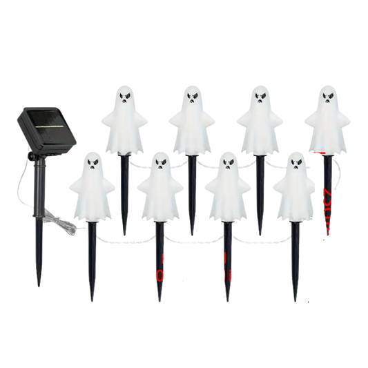 Solar Halloween Ghost Lights 8 LED Outdoor Decor