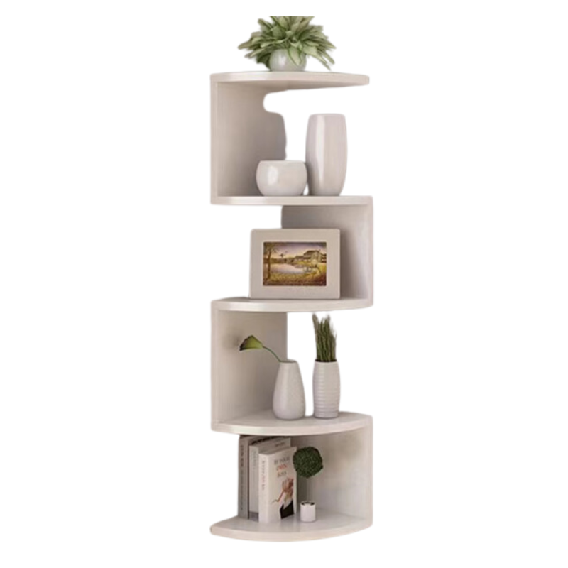 5-Layer PVC Corner Wall Shelf Bookshelf Organizer