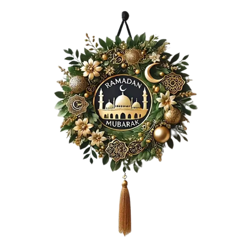 Ramadan Door Banner with Crescent Mosque Design