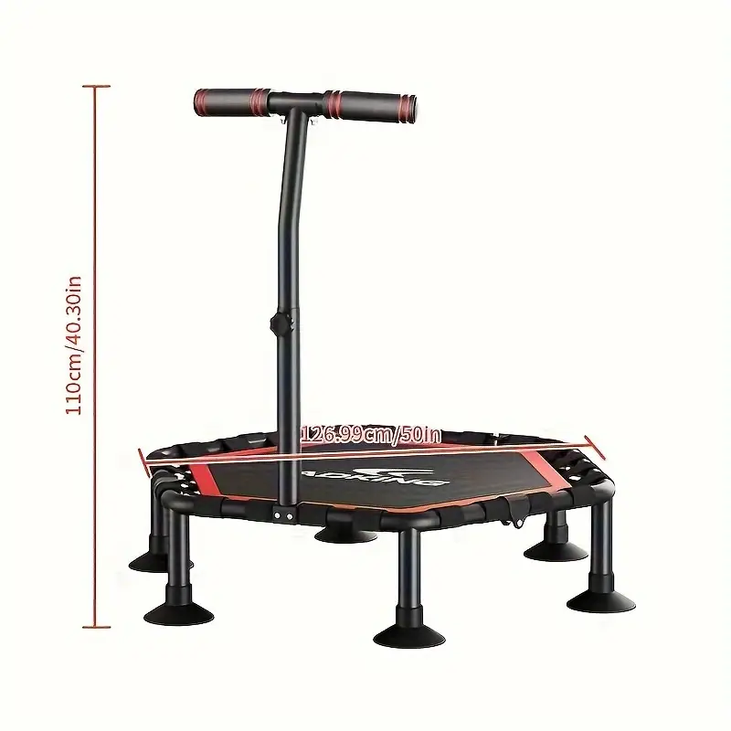 Indoor Fitness Trampoline with Handrail