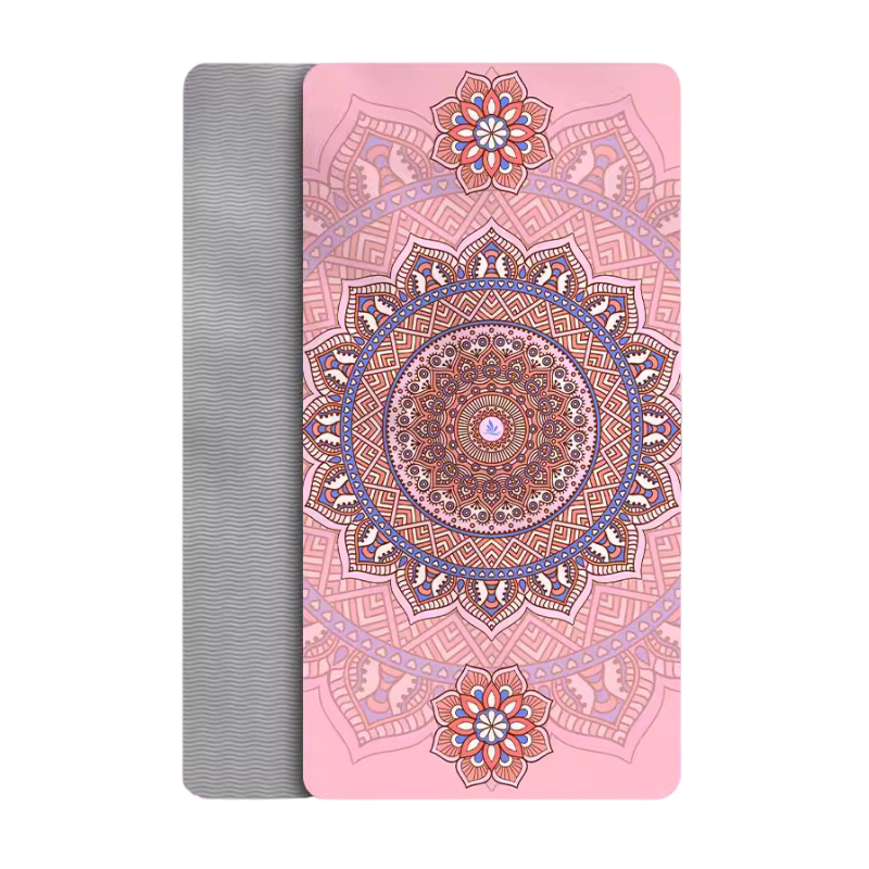 Foldable TPE Yoga Mat Pink Non-Slip