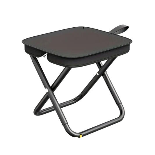 Black Portable Folding Camping Chair and Stool