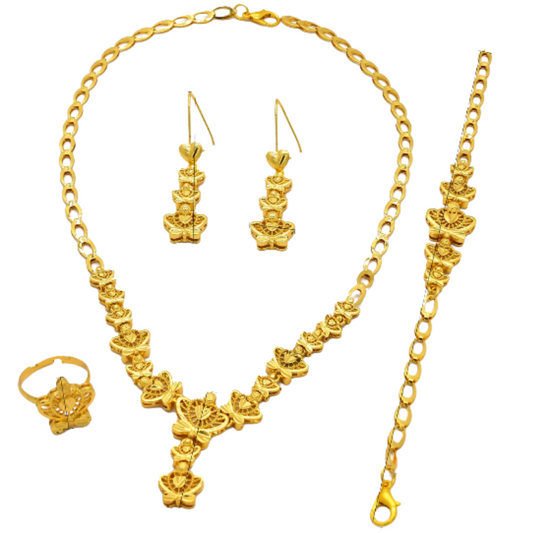 NNEOBA Indian 24k Gold Bridal Jewelry Set for Women