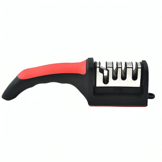 4-Segment Handheld Knife Sharpener Red Aluminum Alloy