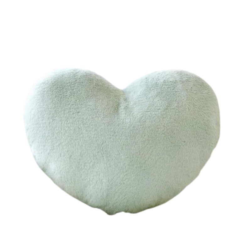 Heart Shaped Faux Bunny Fur Pillow (Grey)