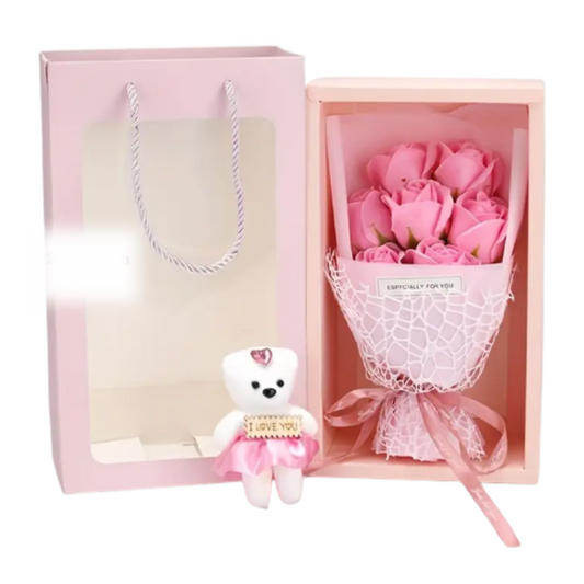Valentine’s Day Gift Box with Rose & Teddy Bear
