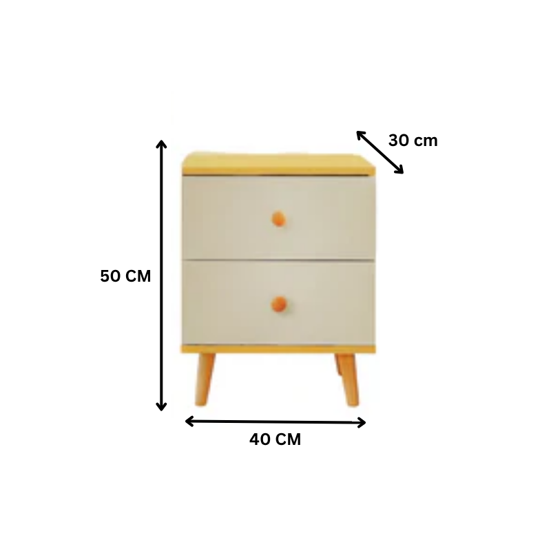 5 Layer White Drawer Chest Storage with Bedside Table