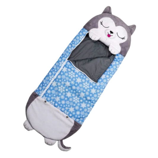 Kids Cartoon Plush Sleeping Bag Pillow Set (Blue)