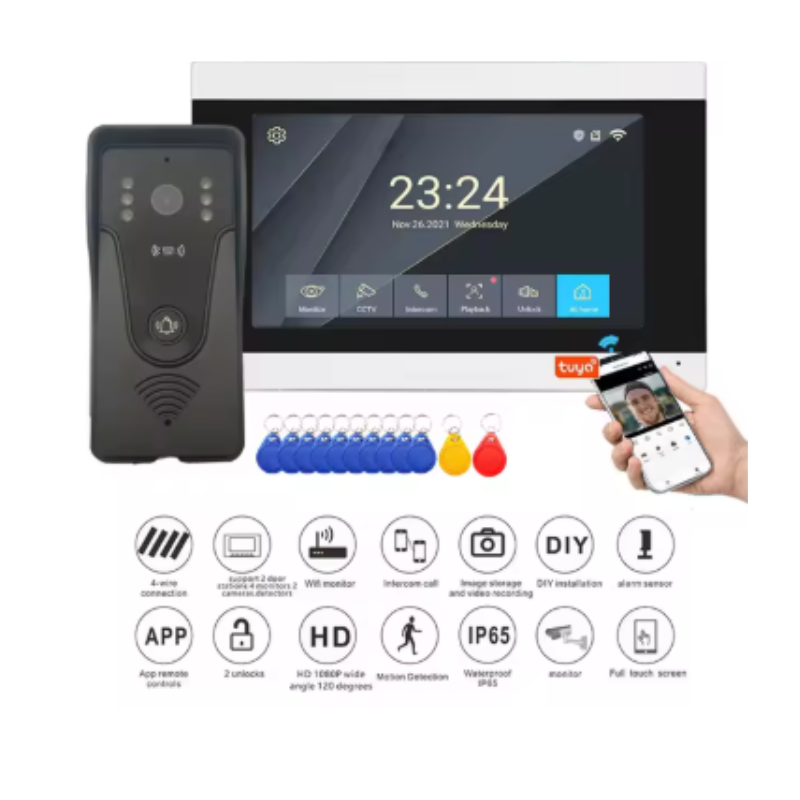 Wireless Smart Video Doorbell with Touch Screen