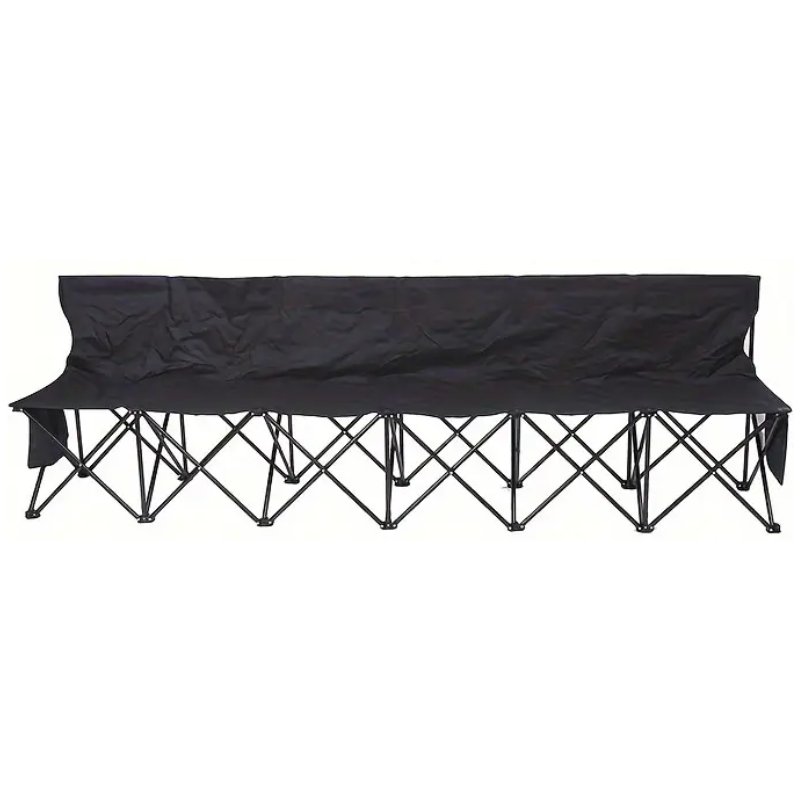 6-Person Folding Bench with Storage Pockets