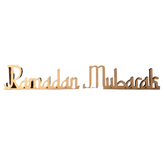 Wooden Ramadan Mubarak Table Sign Decor