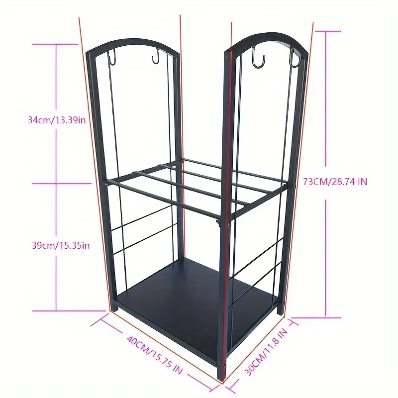 Metal Firewood Rack with 4-Tool Set