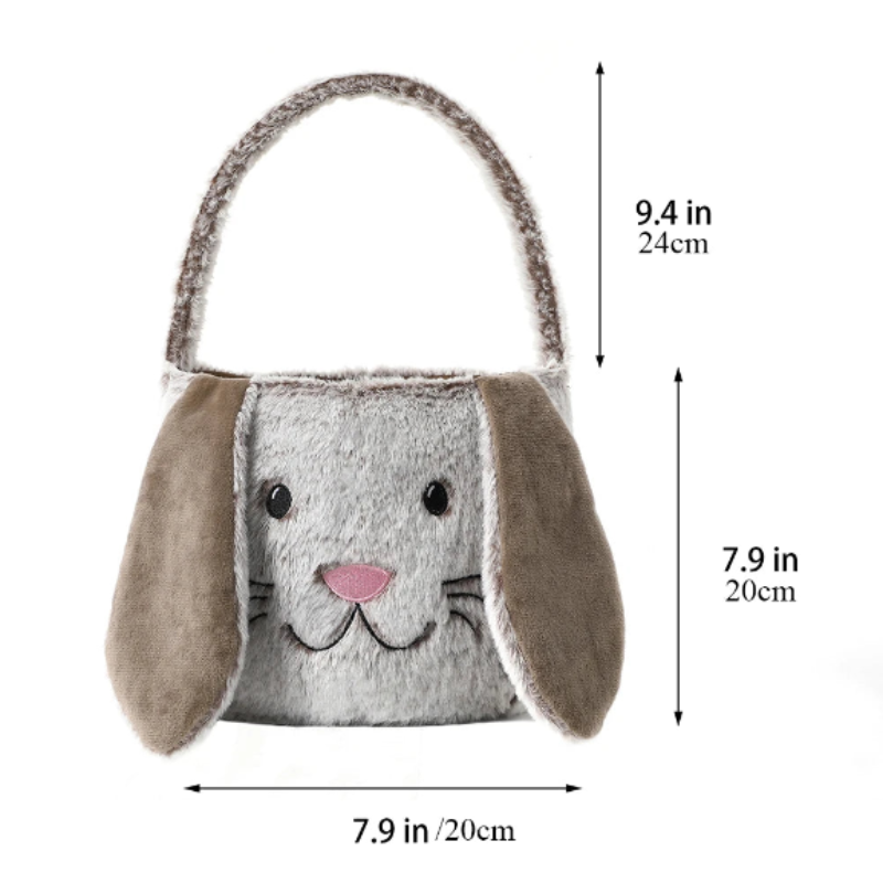 Soft Fluffy Bunny Bag Plush Easter Basket