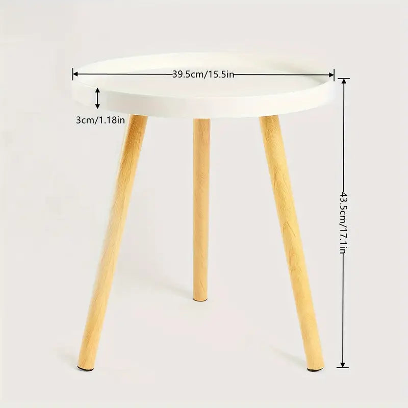 Minimalist Round White Coffee Table - Space-Saving Design