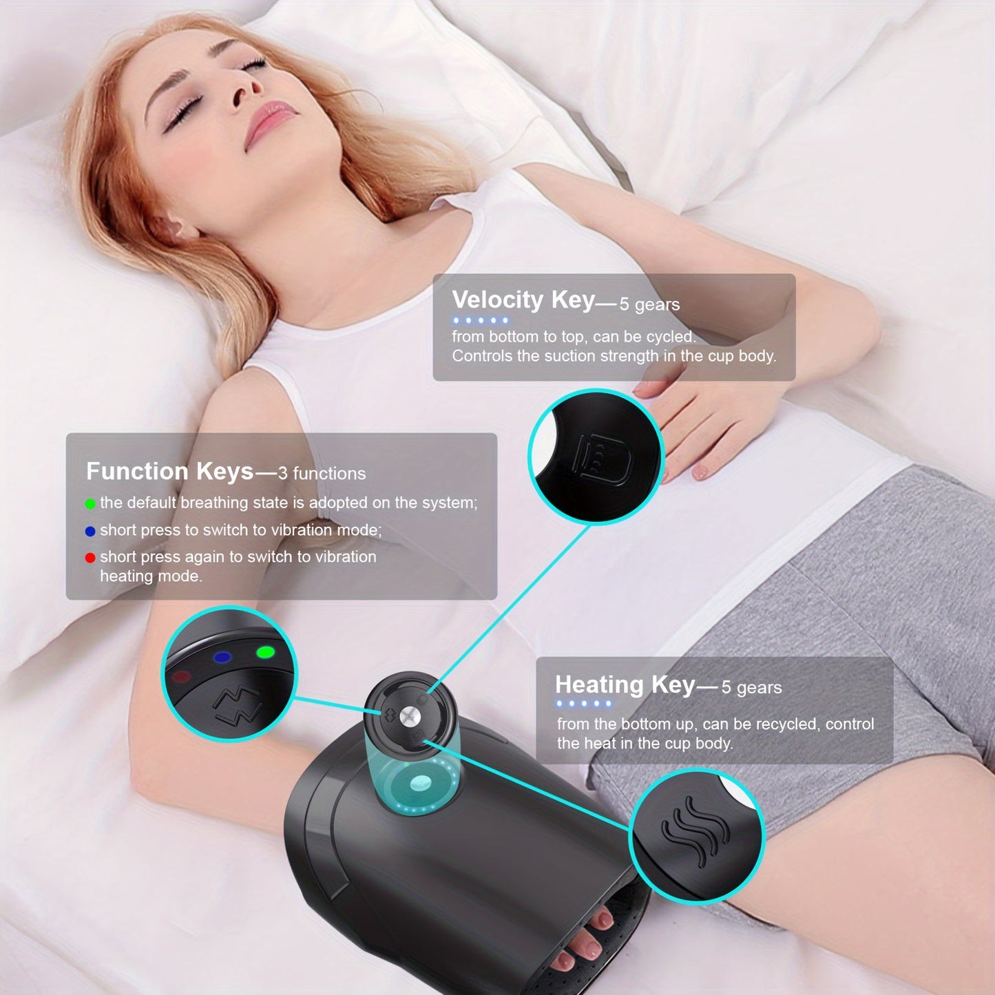 Electric Hand Massager with Heat & Compression(Black)