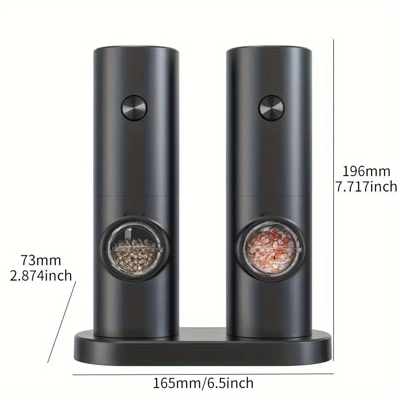 Electric Pepper Grinder Set - 2pcs Household Sea Salt Ginders