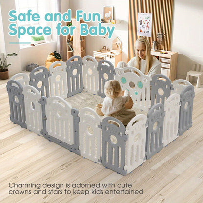 Kids Playpen 18-Panel Baby Safety Gate Fence
