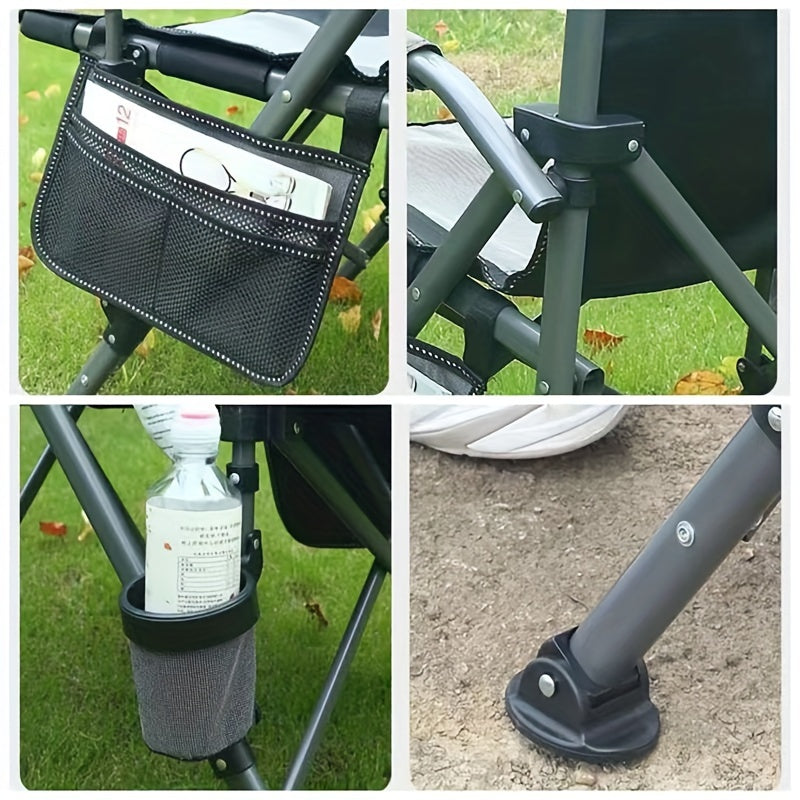 Portable Folding Recliner Chair with Side Pocket