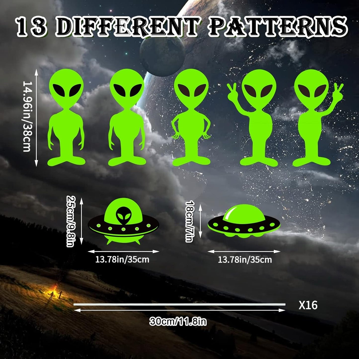 Glow in Dark Halloween Yard Sign Set