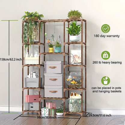 Multi-layer Wooden Plant Stand - 12 Tier Flower Pot Holder Rack