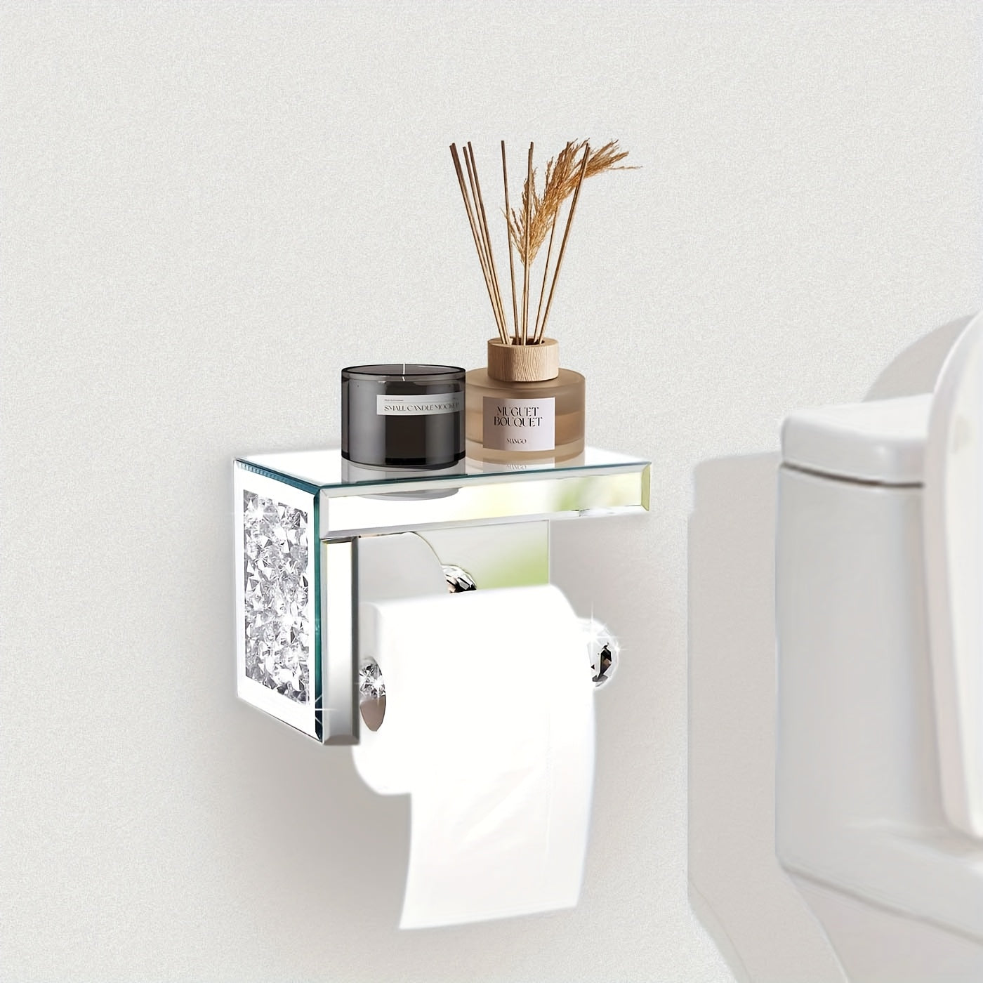 Crystal Glass Tissue Box Holder Countertop Organizer