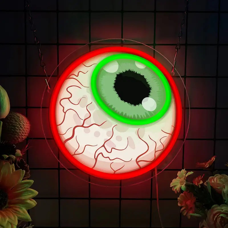 Eyeball Neon Sign - Wall-Mounted Light